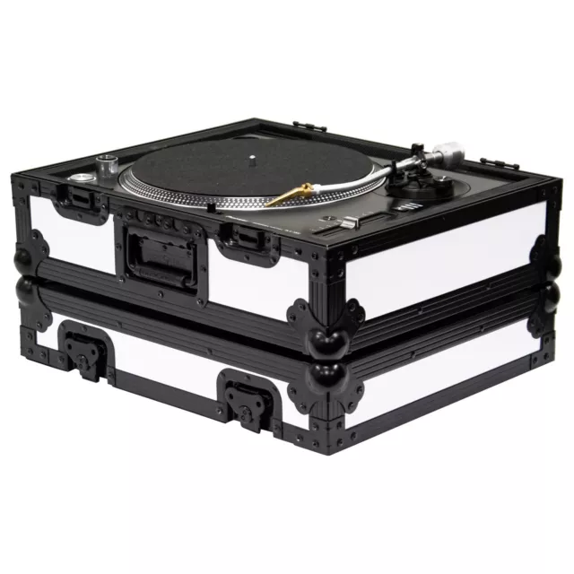Odyssey DESIGNER DJ™ Universal Shadow Trim White Turntable Flight Case
