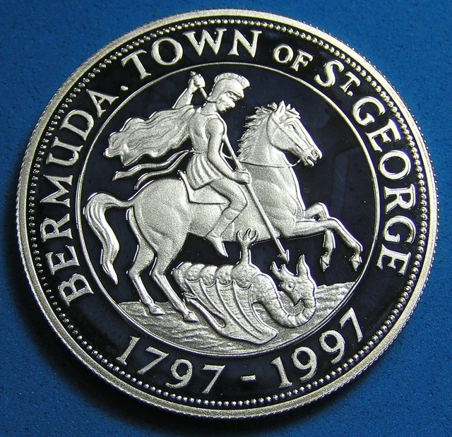 Bermuda $2 Dollars .925 Silver Coin, 1997 Proof, Very rare - 250 mintage, KM-136