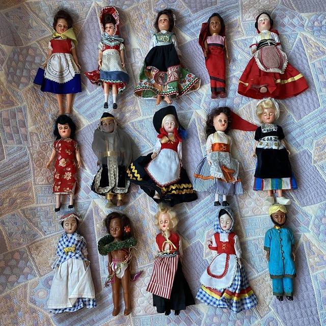 11 XX VINTAGE National Costume Souvenir Dolls Traditional Outfit Dress