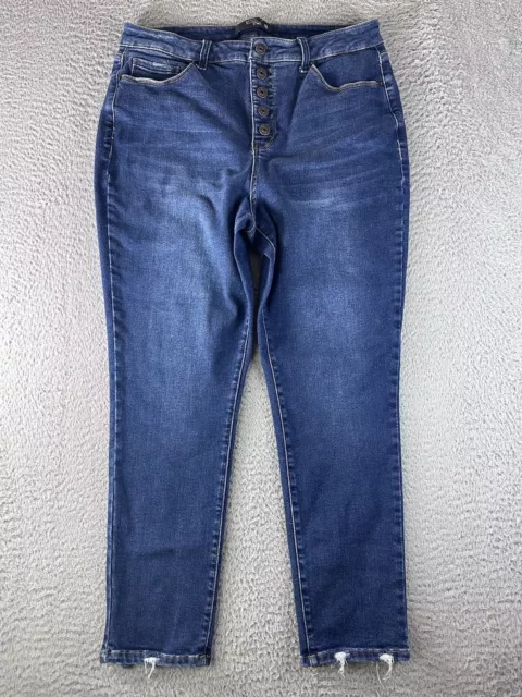 Stitch Star Button Fly Jeans Womens Size 16