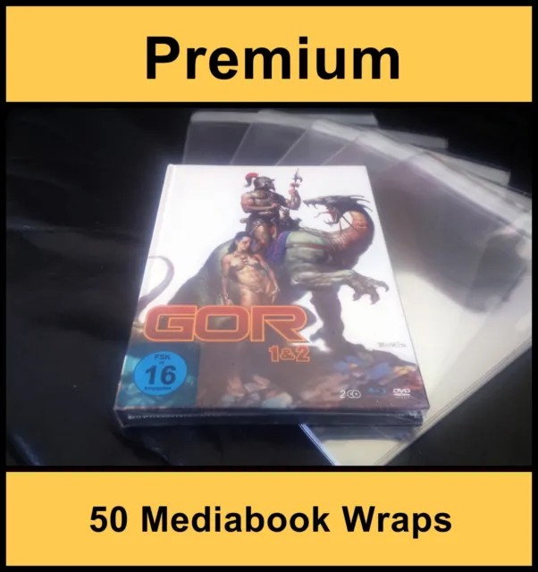 Premium Blu Ray & DVD Mediabook Protective Wraps / Sleeves (Pack of 50)