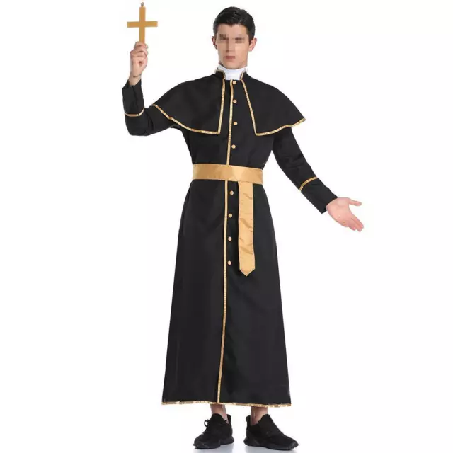 Église père hommes déguisement d'halloween-prêtre prédicateur tenue
