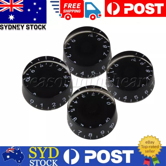 Speed Volume Tone Control Knobs for USA Gibson LP Guitar CTS Pot 4Pcs Black