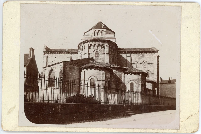 France, église romane à identifier, ca.1880, vintage albumen print vintage album