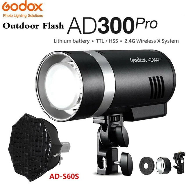 GODOX AD600Pro II AD600ProII Stroboscoop Studio Flash, 2,4 G TTL Speedlite 1 /8000s HSS Outdoor Flash, tweekleurig 40 W, kleurendisplay, lithiumbatterij, 360 Full Power Flash