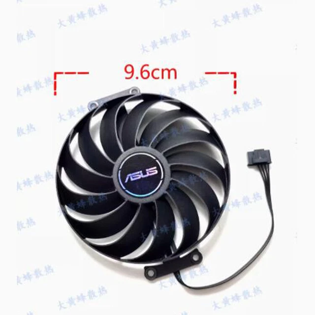Replacement Cooling Fans For ASUS Phoenix ITX RTX 3050 & RTX 3060 GPUs - 95mm, Black