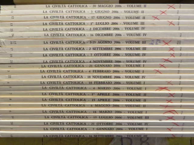 lotto di 116 numeri de LA CIVILTA' CATTOLICA 2002 2003 2004 2005 2006 rivista da
