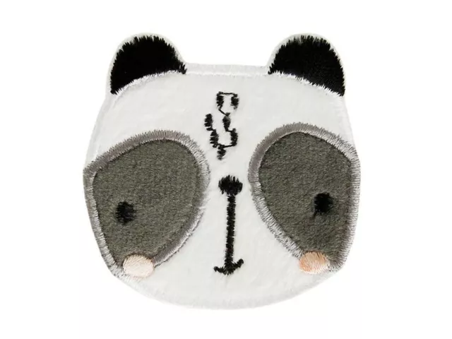 Bügelbild Applikation Aufnäher Patch Zoo Tiere Panda Bär 5,5 cm #MQ-271