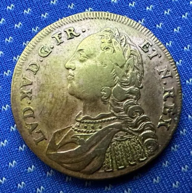 France 18th Century Token Frankreich Jeton Louis XV Genuine    #MX142 2