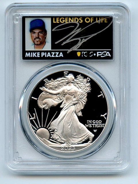 2023 W $1 Proof Silver Eagle PCGS PR70DCAM AR Legends of Life Mike Piazza