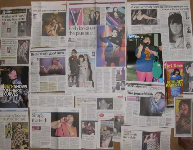 GOSSIP BETH DITTO clipping / cuttings UK newspapers