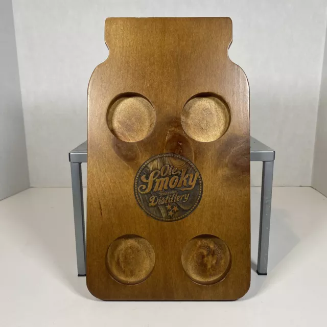 4 Shot flight board Ole Smoky Moonshine Whiskey  Solid Wood