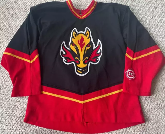 Calgary Flames Vintage Ccm Hockey Jersey Horse Stallion Rare Logo