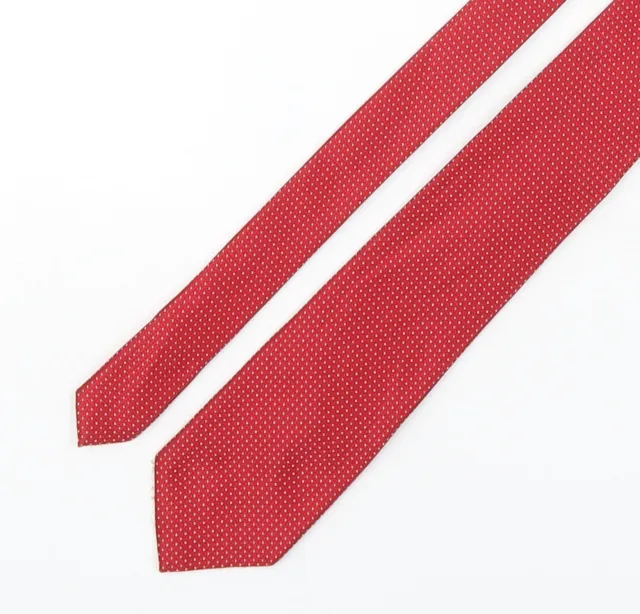 Marks and Spencer Mens Red Geometric Polyester Pointed Tie One Size