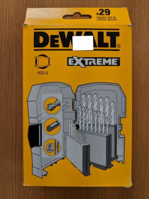 DEWALT DT7926XJ EXTREME 2 HSS G Metal Drill Bit Set 29 Pieces