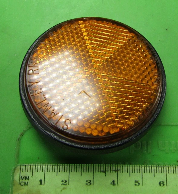 Vintage S 2-Pack Vintage Style Round Amber Rear Reflectors For Motorcycles & Bikes (41mm) Round Bike Reflector - Foto 5
