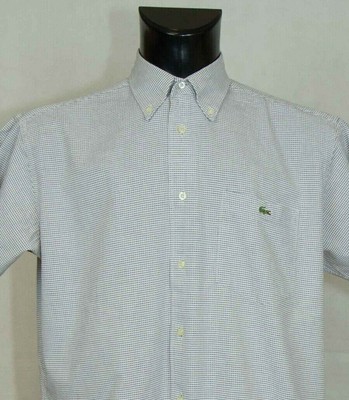 Hommes Lacoste été à manches courtes chemise en coton taille 44 très bon état 