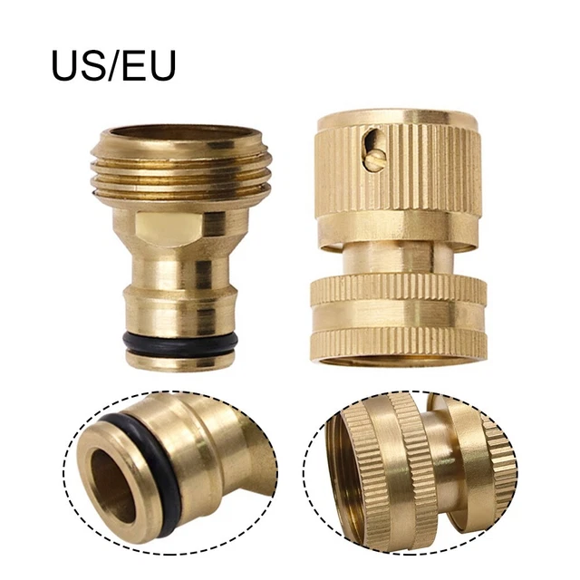 Connettore per tubo da giardino in ottone Distributore a 4 uscite Flusso d'acqua regolabile e bloccabile - Splitter per tubo flessibile a 4 vie