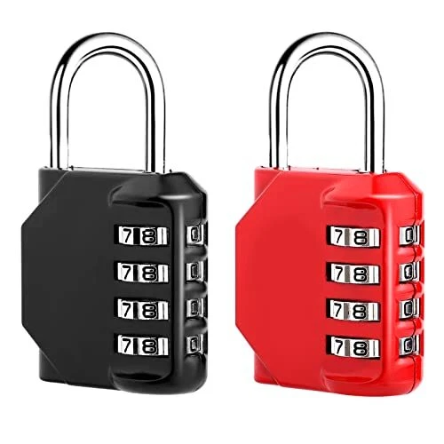 2 Pcs Cadenas Code 4 Chiffres Alliage de Zinc Cadenas à Code Étanche Antiroui...