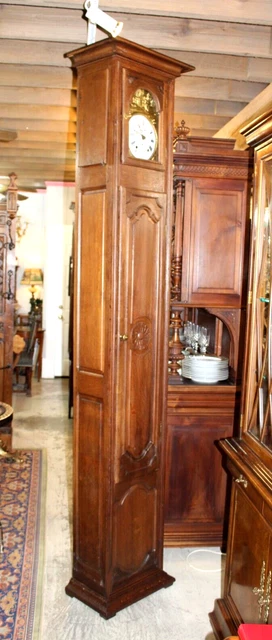 French Antique Normandy Oak Morbier Grandfather Clock C1800 Runs Perfect French Antique Normandy Oak Morbier Grandfather Clock C1800 Runs Perfect