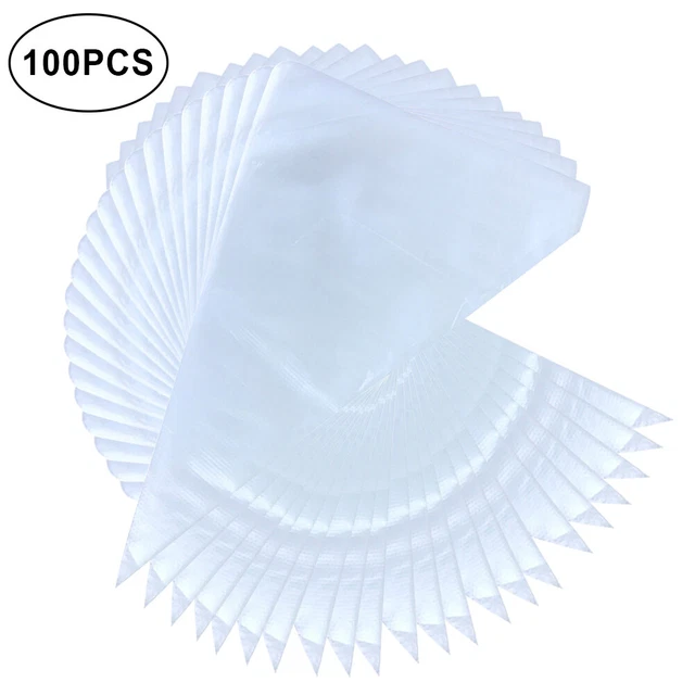 100 bolsas de pastelería duraderas de color puro para decoración de postres