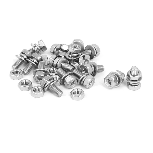 M4 x10mm 304 tuercas de pernos de cabeza hexagonal arandelas w 15 conjuntos