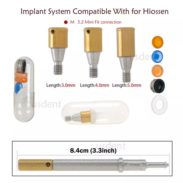 Dental For Hiossen Attachment Abutment & Overdenture Male Caps KITS Too Ø3.2mml