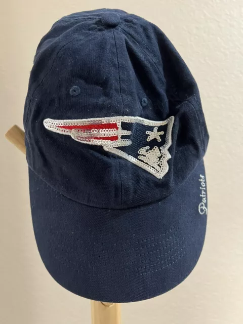 New England Patriots Hat Cap Strap Back Blue Womens Sequins