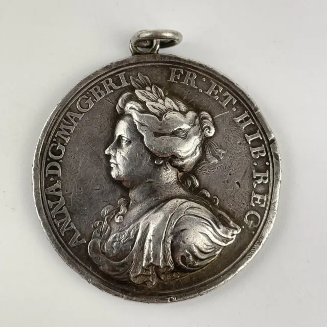 Antique Silver 1704 MDCCIV Queen Anne’s Bounty / Fund Medal 44mm 37.4g