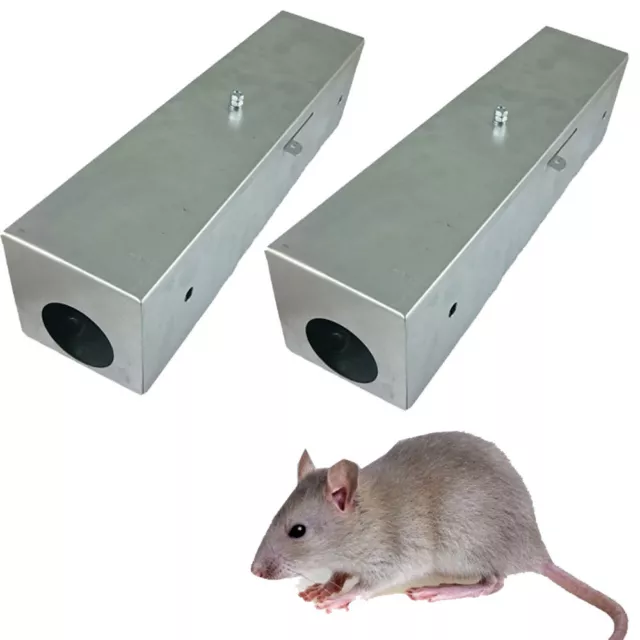 2 x Ratten Köderstation Köderbox Rattenbox Rattenfalle Metall verzinkt