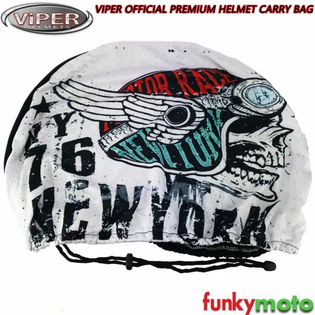 Officiel Viper Premium Drawstring Motorcycle Helmet Carry Bag New York Graphic