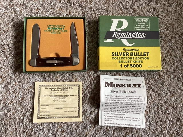 Remington R4466 Silver Bullet Sterling Muskrat folding knife from 1988 lot 25