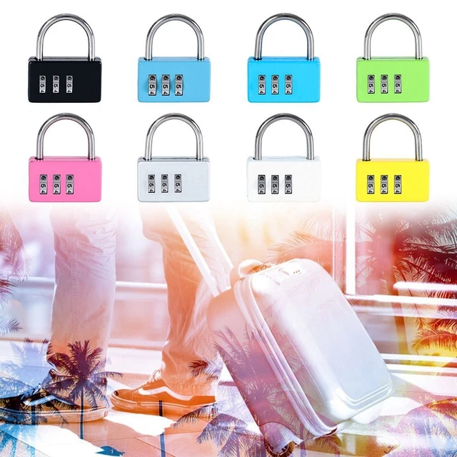 ZIPPER LOCK LUGGAGE Padlock 3 Digit Password Lock Dormitory
