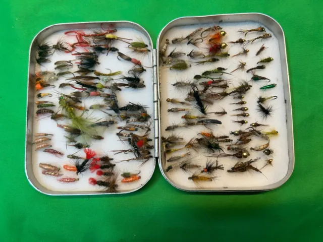 WHEATLEY SILMALLOY METAL Fly Fishing Box. + Approx 145 Fly Fishing