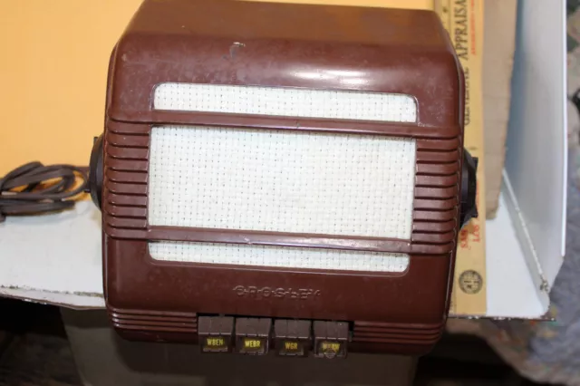 Vintage Crosley Push Button Tube Radio Model Vanity CH=418 1938