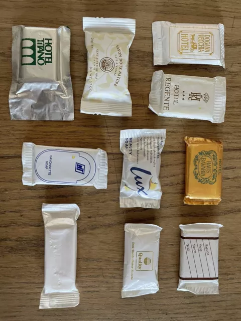 LOTTO di 10 SAPONETTE MIGNON Vintage da HOTEL  In Bustina di Plastica