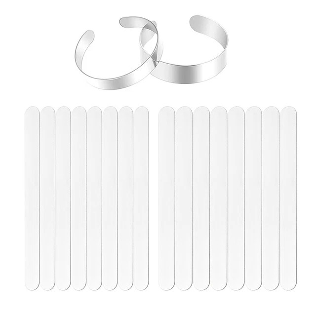 16 Pieces Bracelet Blanks 3/8 Inch and 5/8 Inch Stainless Steel Bangle Blanks DI