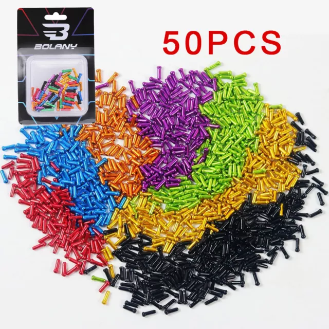 50X Bike Bicycle Brake Shifter Inner Cable Tips Wire End Cap Crimps  Mixed Color