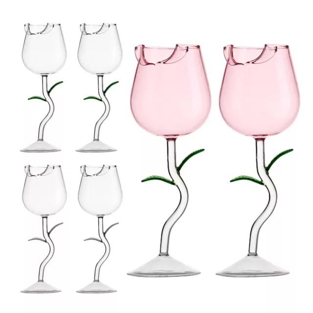 Rose-Shaped Red Wine Glasses 150/400ml Rose Shaped Red Wine Goblet Cocktail  Cup For Drinking Wine Glass Home Accessories