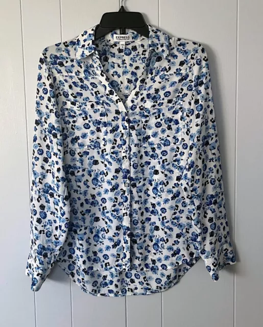 Express Portofino Floral Buttondown Blouse Size: Small EUC