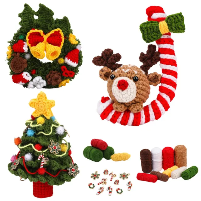 Crochet Kits Stuffed Crochet Christmas Wreath Kit DIY Accessories For Kids Adult