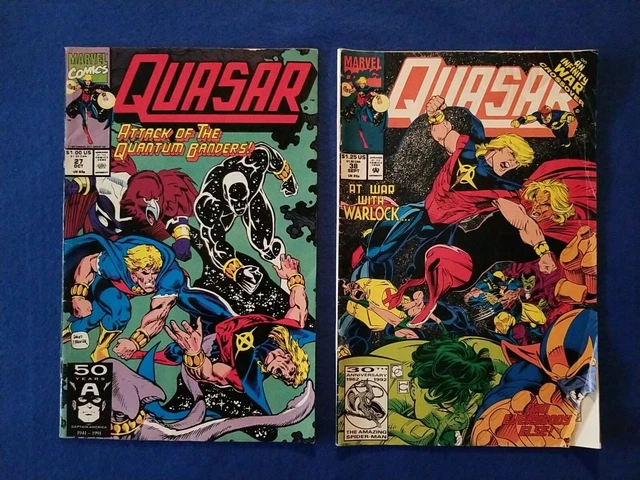 Marvel Quasar #27 Attack of the Quantum Banders & #38 Infinity War Crossover
