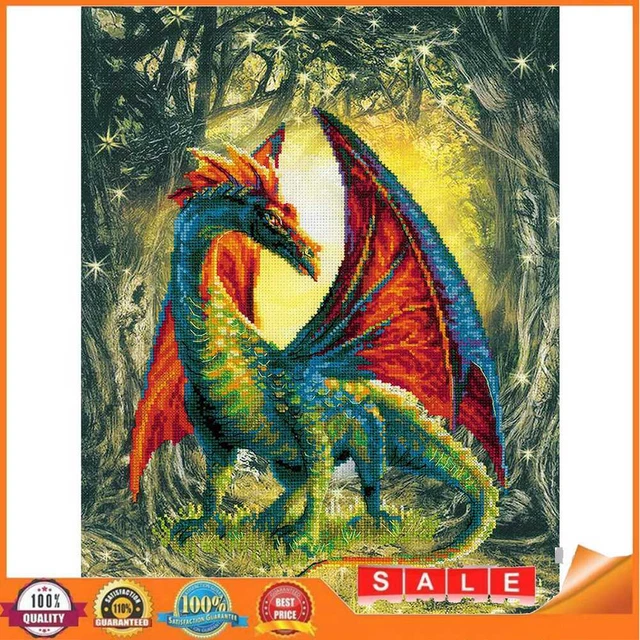 Full Cross Stitch Dragon Animal Embroidery Cotton Thread DIY 11CT Needlework Kit