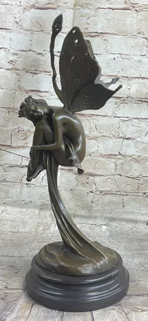 Original Sign Fantasy Fairy Bronze Sculpture Figurine Art Figure Statue Hot Cast