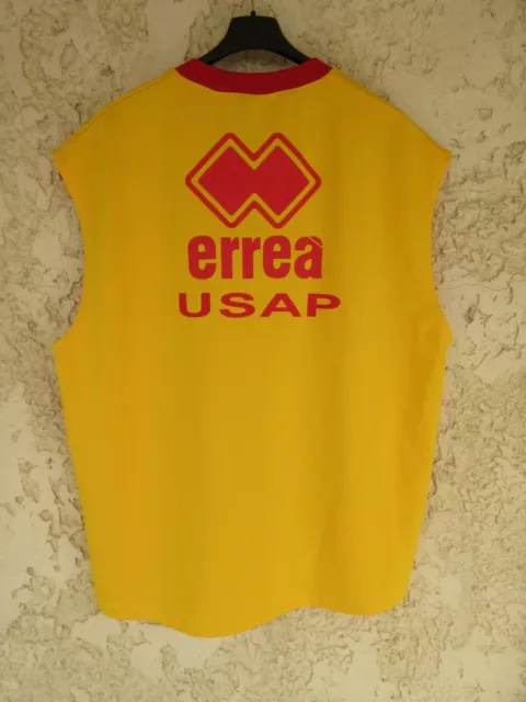 Maillot rugby training USAP PERPIGNAN porté ERREA shirt camiseta jaune XL