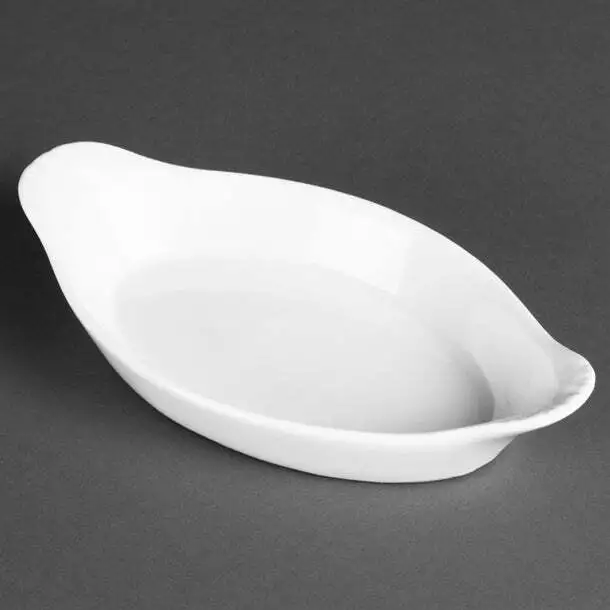 Olympia Whiteware Oval Eared Dishes 204 x 118mm (Pack of 6) PAS-W441