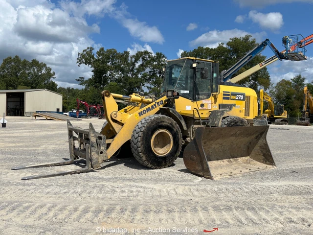 2019 Komatsu WA270-8 Wheel Loader Quick Coupler Forks and Bucket bidadoo