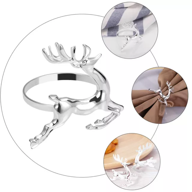 4 Pcs Delicate Napkin Circles Buckle Elegant Holders Rings Deer