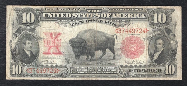 Fr. 114 1901 $10 Ten Dollars “Bison” Legal Tender United States Note Very Fine