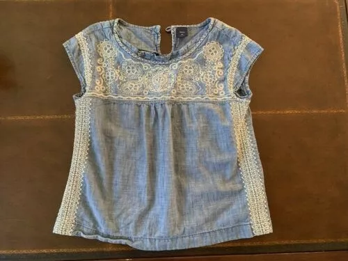 GapKids Girls Blue Jean Denim Sleeveless Shirt Top Size XL
